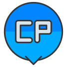 A blue speech bubble with the word cop on it