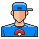 野球帽と青いユニフォームを着た男性