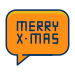 Eine Sprechblase, auf der Merry x - mas steht