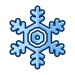 A snowflake is shown on a white background