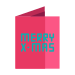 분홍색 카드에 '메리 x - mas'라고 적힌 거야