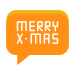 Eine Sprechblase, auf der Merry x - mas steht
