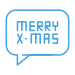 Eine Sprechblase mit den Worten merry x - mas