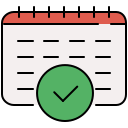 Un calendrier avec une coche dessus