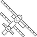 Eine Strichzeichnung einer Satellitenschüssel