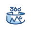 Un logo bleu et blanc avec les mots 360