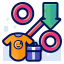 A t - shirt and a pair of scissors are on a white background