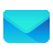 A blue envelope with a white background