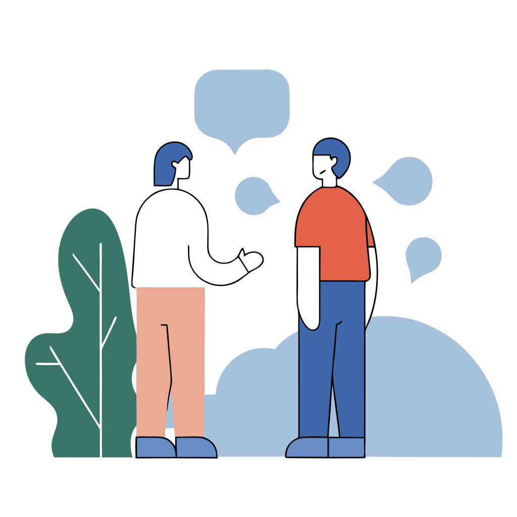 隣り合って立っている数人