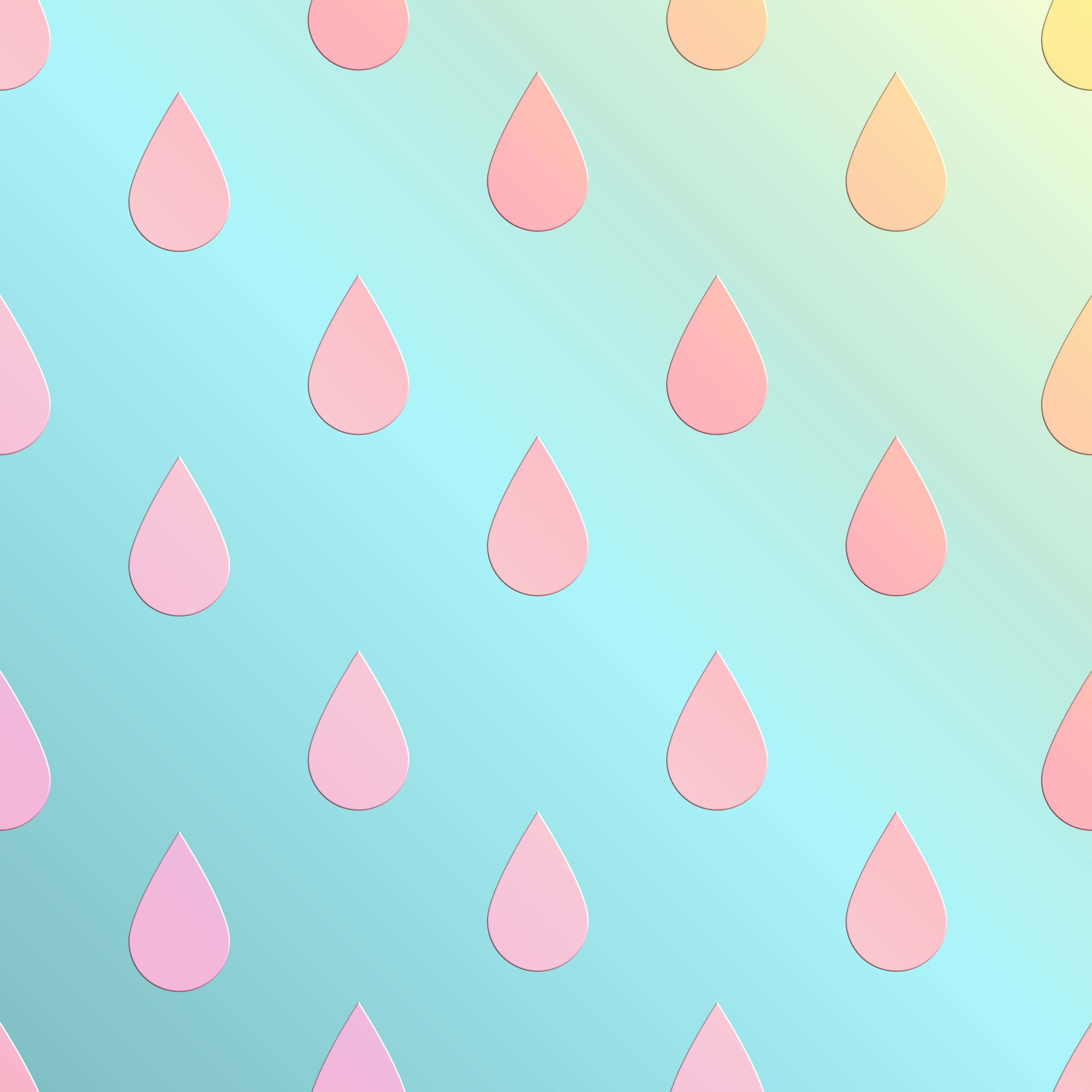 A blue and pink background with drops of water