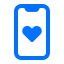 A phone with a heart on the screen