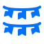 A blue and white image of two letters