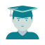 A person with a graduation cap on their head