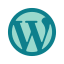Das WordPress-Logo in einem blauen Kreis
