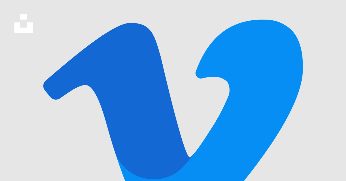 A blue v logo on a white background vector – Free Illustration Image on ...