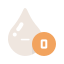 A drop of water with an orange circle around it