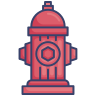 A red fire hydrant with a white background