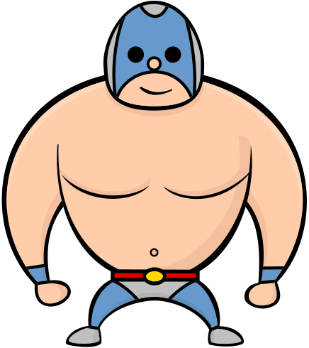 A cartoon of a man with a helmet on his head