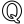 A black and white outline of a letter q