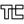 A black and white logo with the letter t