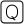 A black and white square with a letter q