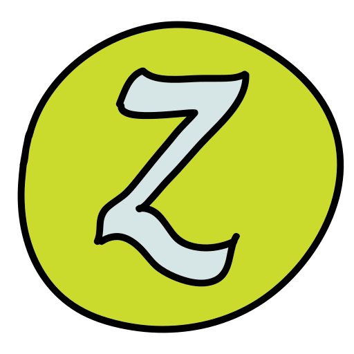 A green circle with the letter z in it
