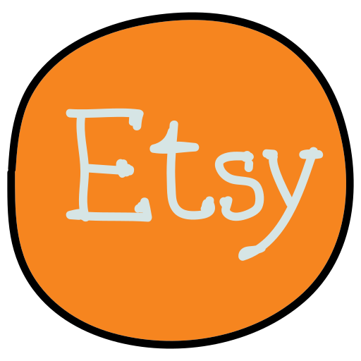 An orange with the word etsy written on it