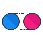 Two circles with different colors in them