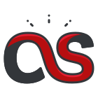 Un logo noir et rouge avec la lettre comme