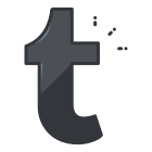 Um ícone preto e branco de uma letra t