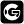 Ein schwarz-weißes Quadrat mit dem Buchstaben g darauf