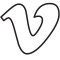A black and white drawing of a v on a white background