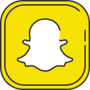 A yellow snap icon with a black outline