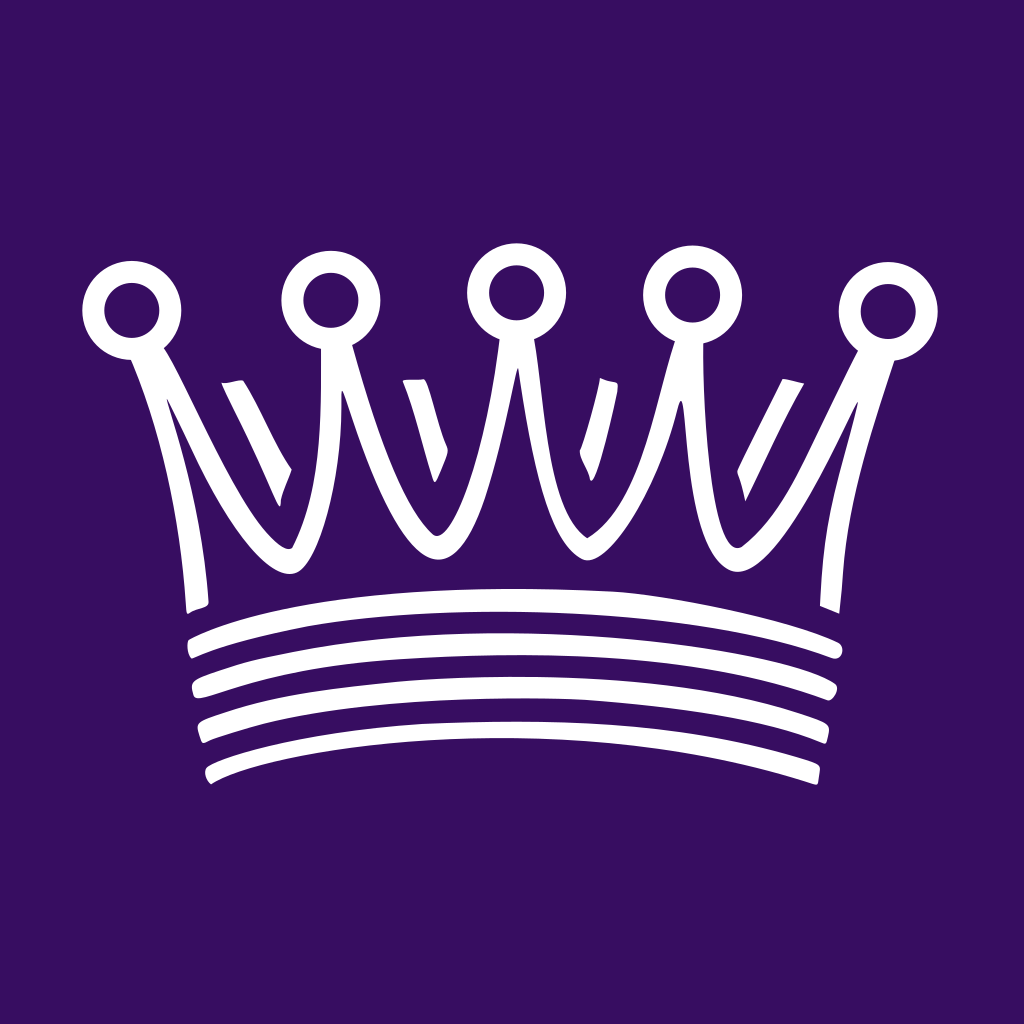紫色の背景に白い王冠