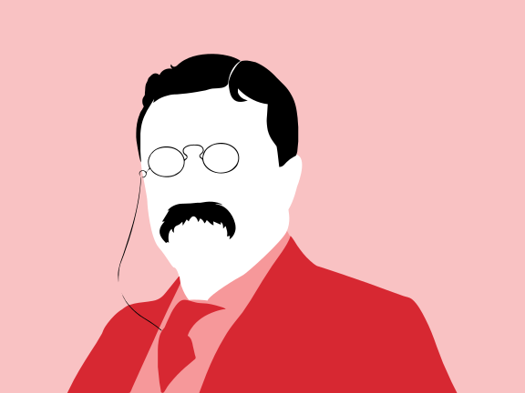 A picture of a man with glasses and a mustache