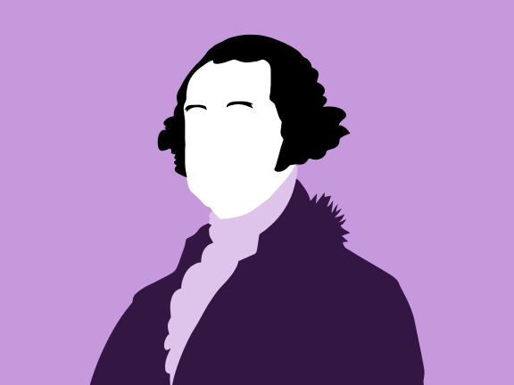 Una foto di una persona con uno sfondo viola