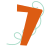 A picture of the number seven on a white background