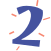 Une horloge bleue et orange avec le chiffre deux dessus