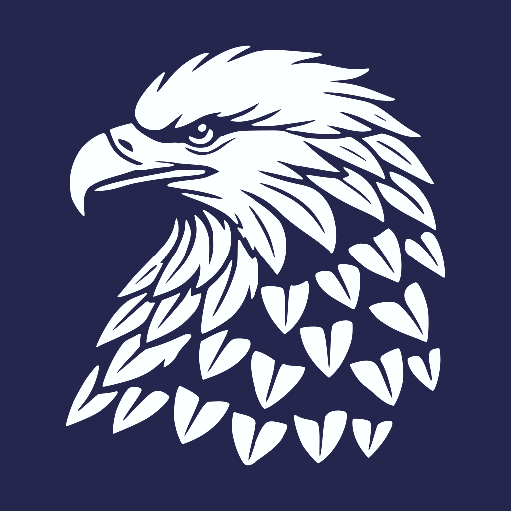 Un aigle blanc sur fond bleu