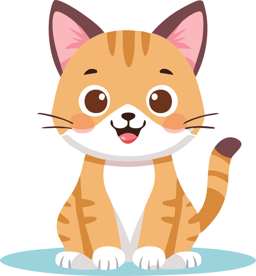 귀여운 만화 고양이가 앉아 웃고 있어요. 벡터 – Unsplash의 무료 고양이 이미지, image size:3000x3230