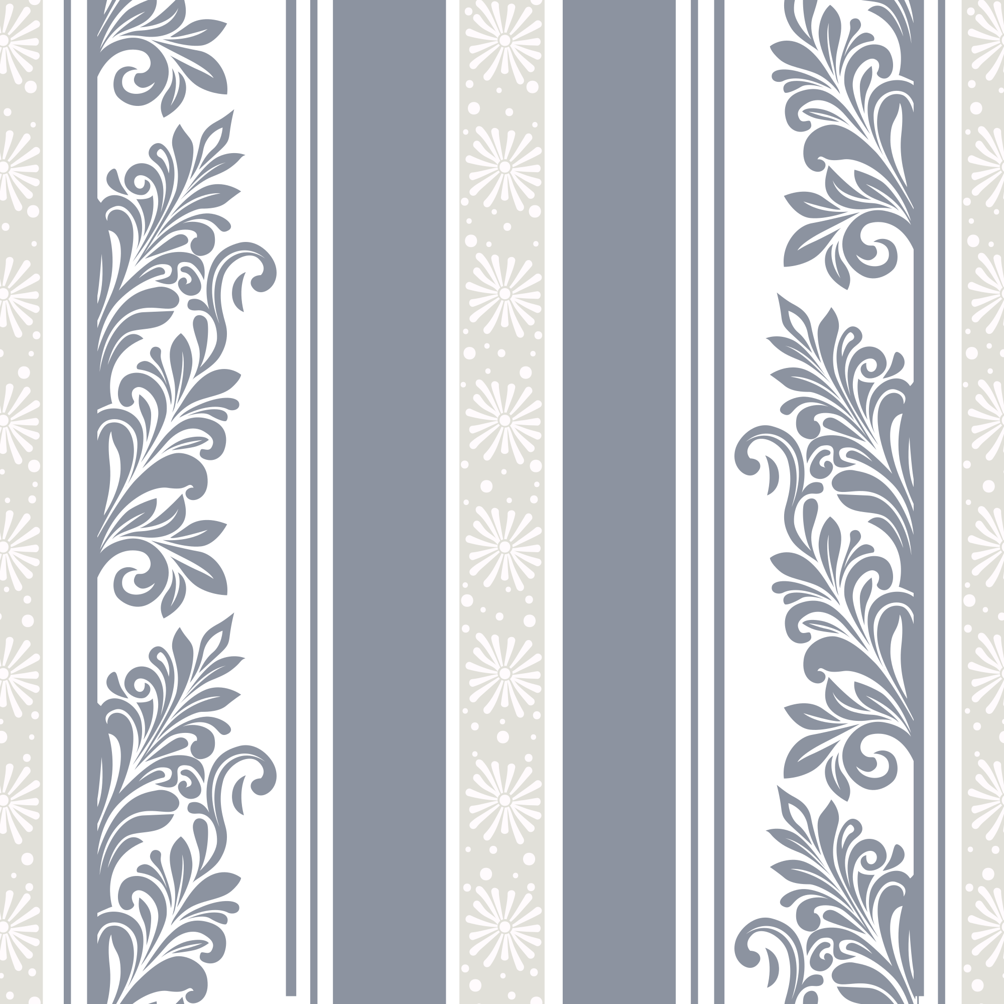 ニュートラルなカラースキームの花柄ストライプ。