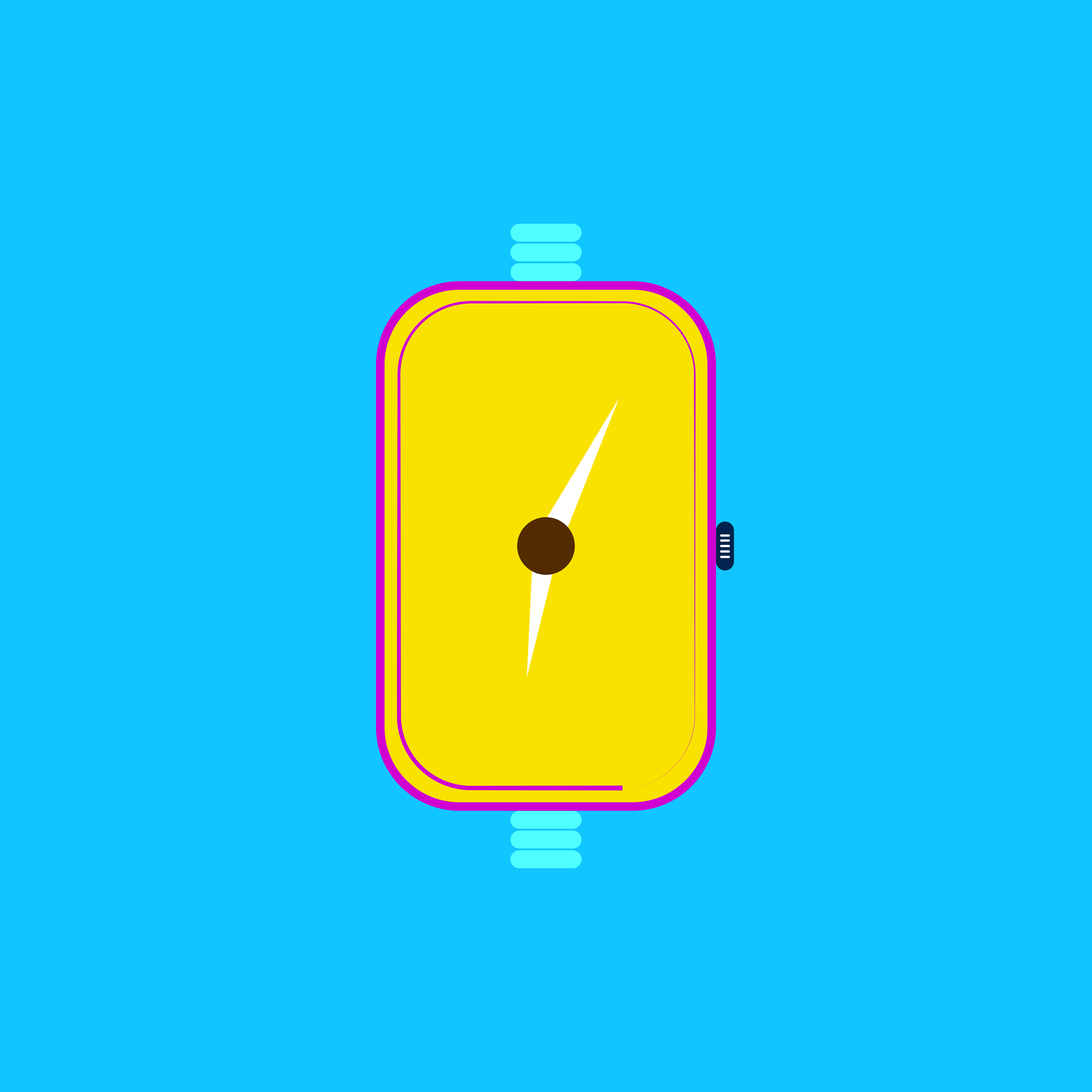 A yellow watch with a clock face.