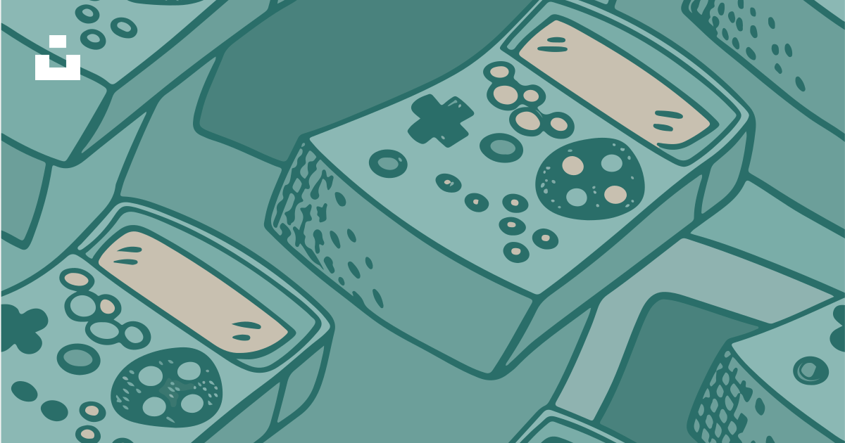 Handheld game consoles make a retro-themed pattern. vector – Free ...