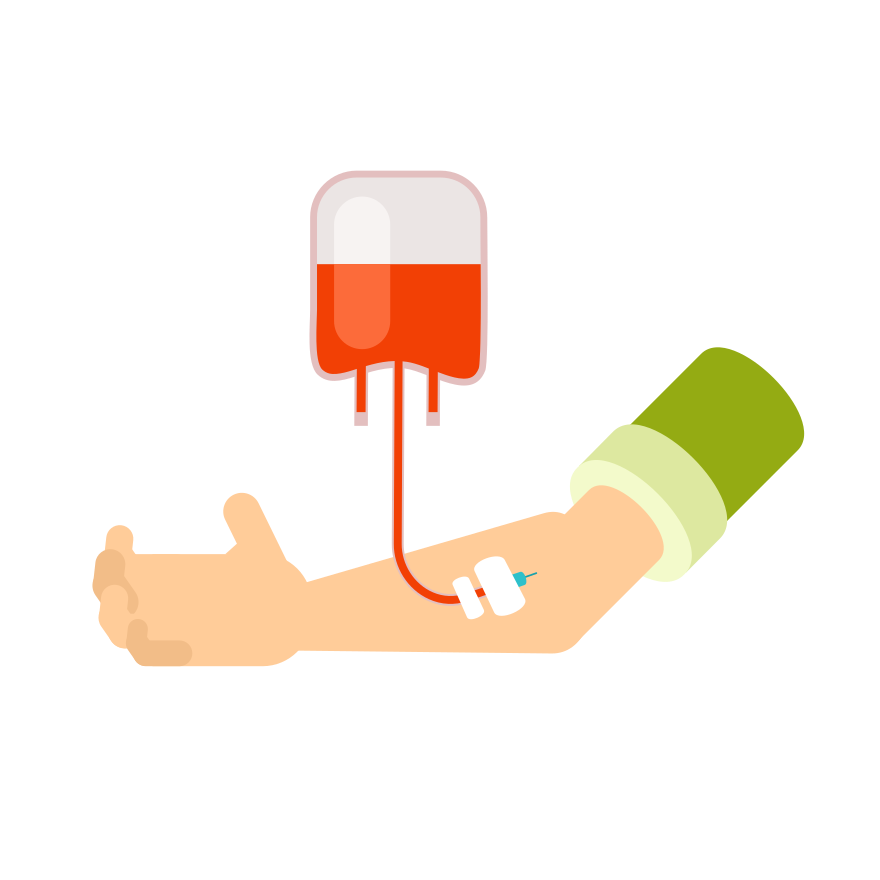 Blood transfusion is being administered to a patient.