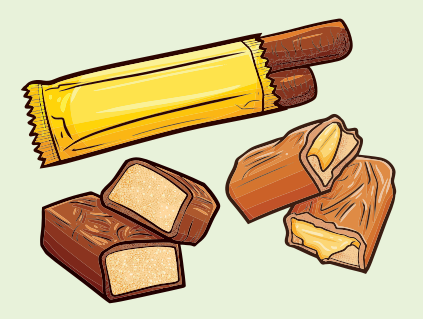 Delicious chocolate bars with creamy, soft centers.