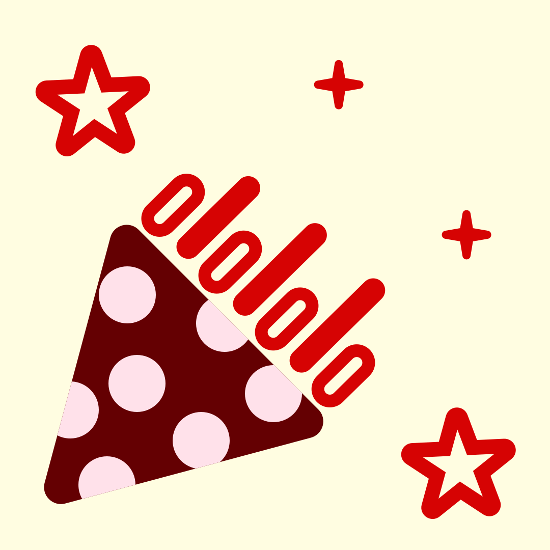 Party popper with stars for a celebratory image.