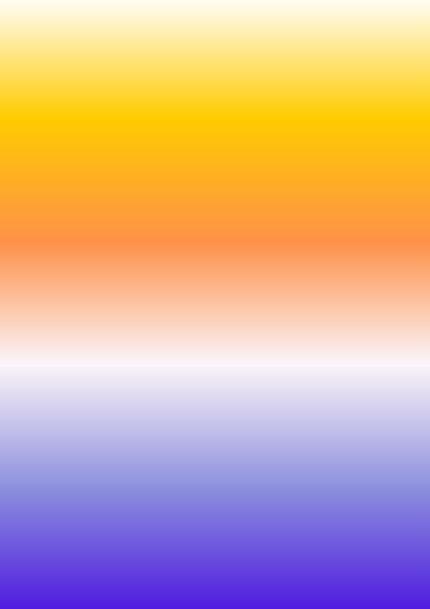 Gradient of colors yellow to purple.