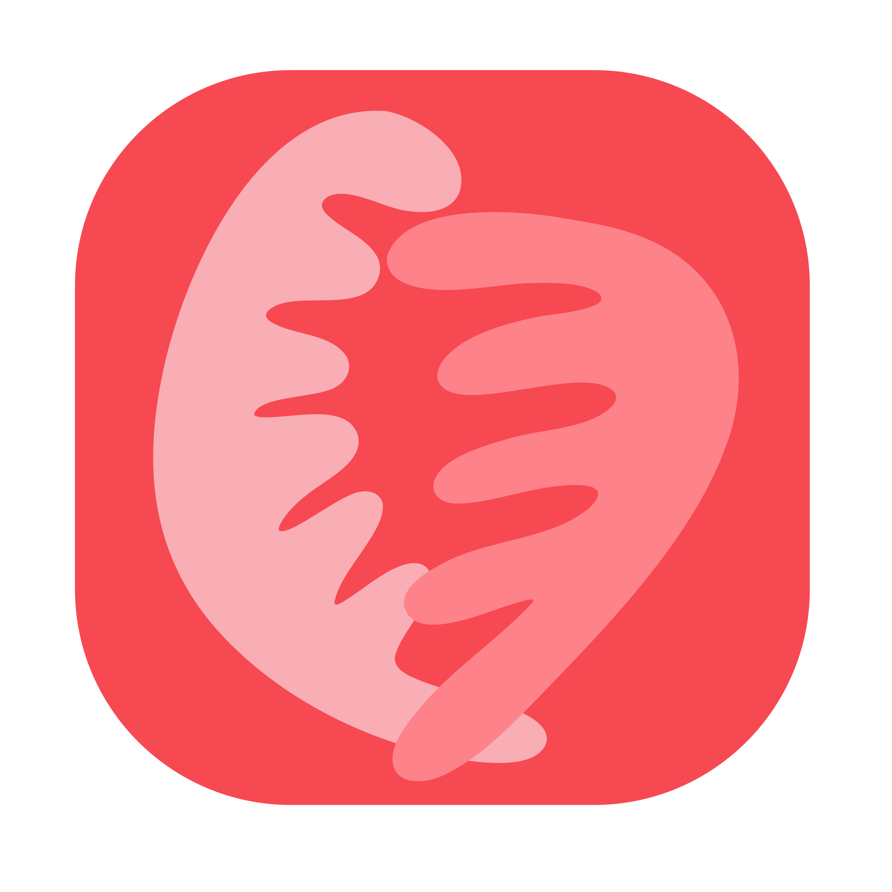 Deux mains abstraites formant un cœur.