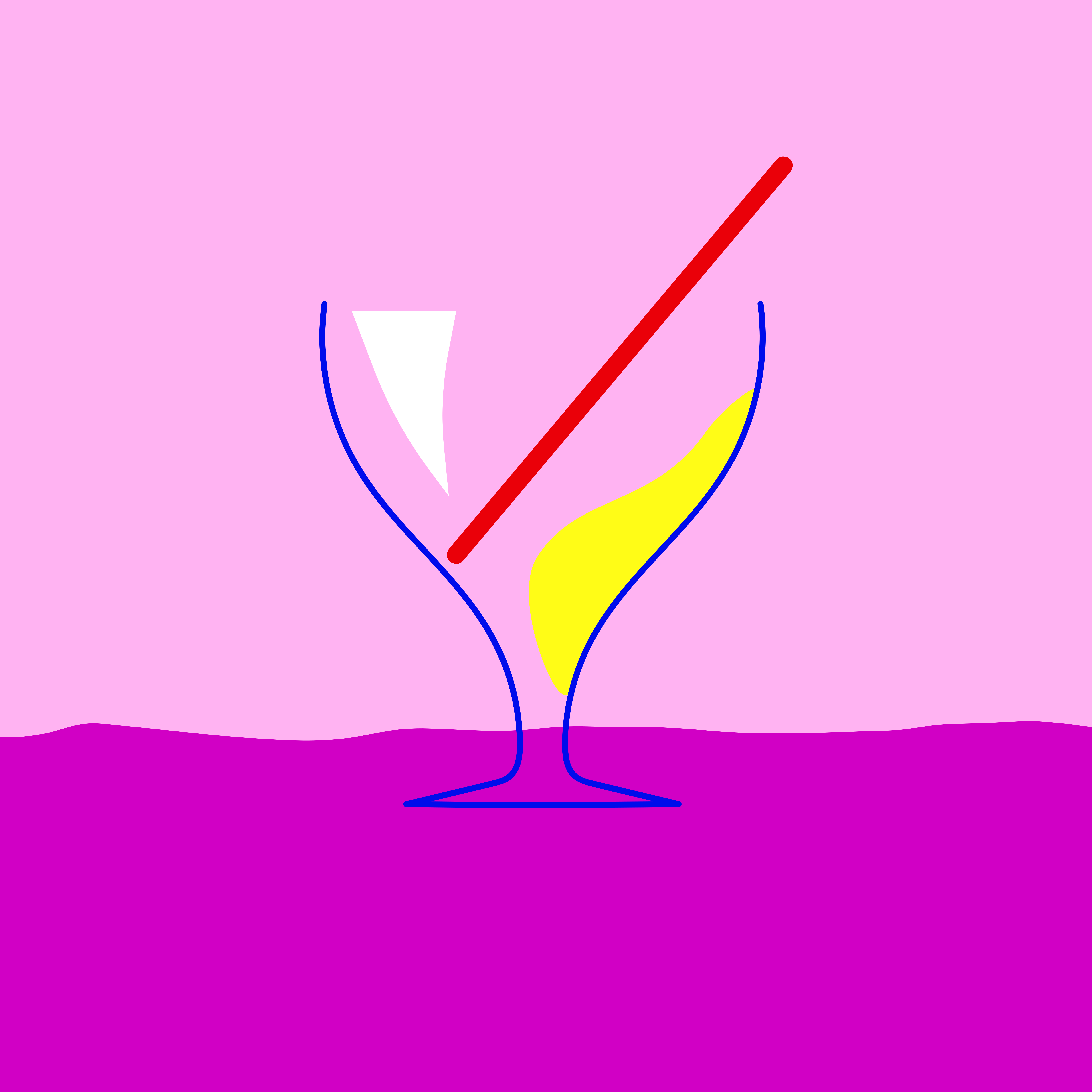 A colorful cocktail in a simple graphic.
