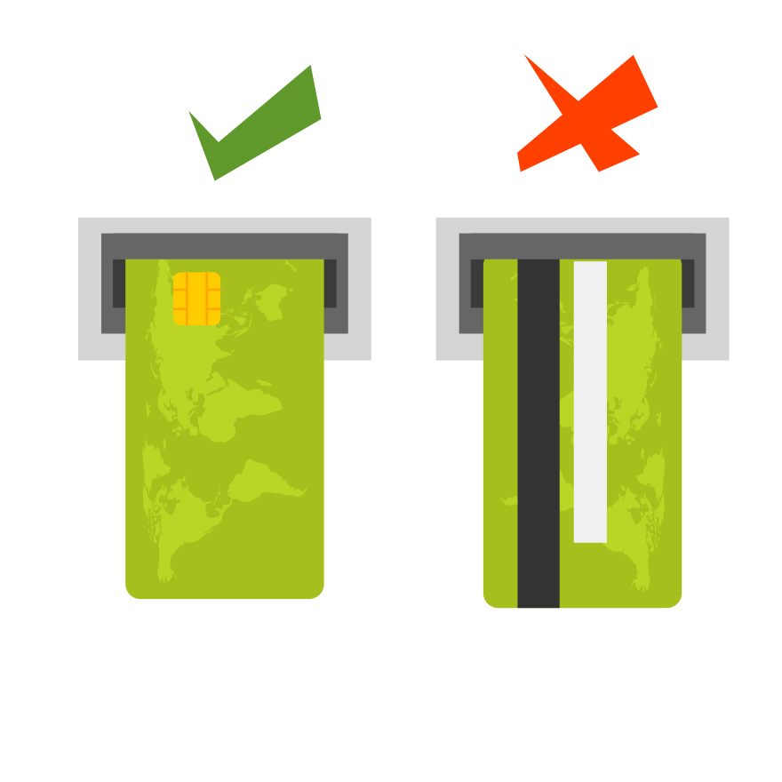 Acceptable card vs. unacceptable card.